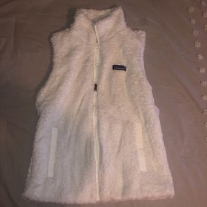 White Furry Patagonia Vest